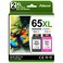 Adoccur 65XL Ink Cartridges Black/Color Combo Pack 4X Capacity Replacement for HP Ink 65 65XL for HP DeskJet 3755 3772 3700 3752 3722 2600 2622 Envy 5055 5000 5070 5052 5014 Printer (1 Black,1 Color)