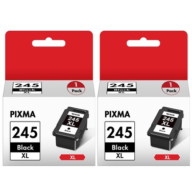 245XL Black Ink Cartridge High Capacity for Canon 245XL Black Ink PG-245 XL Compatible to Canon Pixma MX490 MX492 MG2522 MG3022 MG2520 TS3100 TS3122 TS3300 TS3322 TR4522 Printer (2 Black Pack)