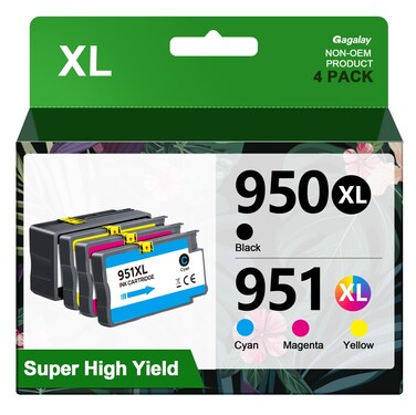 950XL 951XL Ink Cartridges Combo Pack Compatible for HP 950 951 Ink Cartridges Combo Pack Use With HP OfficeJet Pro 8600 8610 8615 8620 8100 8630 8660 8640 276DW 251DW,4 Pack Black Cyan Magenta Yellow