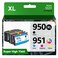 950XL 951XL Ink Cartridges Combo Pack Compatible for HP 950 951 Ink Cartridges Combo Pack Use With HP OfficeJet Pro 8600 8610 8615 8620 8100 8630 8660 8640 276DW 251DW,4 Pack Black Cyan Magenta Yellow