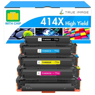 414X Toner Cartridges 4 Pack High Yield: MFP M479fdw - 414A with Chip Compatible Replacement for HP 414X 414A 2020X for HP Color Laserjet Pro MFP M479fdw M479fdn M454dw M454dn Printer Ink (K/C/M/Y)