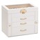 Enthralite Jewelry Box with 3 Drawers: Display Organizer for Earrings Necklaces - Gift for Girls Women (White)