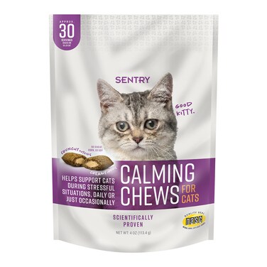 Sentry Calming Chews for Cats, Calming Aid Helps to Manage Stress &amp; Anxiety, With Pheromones That May Help Curb Destructive Behavior &amp; Separation Anxiety, Calming Health Supplement for Cats, 4 oz.