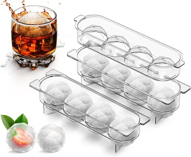 Sorbus Ice Ball Mold Maker - Round Ice Cube Tray for Whiskey &amp; Bourbon - 3D Geometric Design - Sphere Shape Iceball Shaper for Freezer - Great for Cocktails, &amp; Drinks (2 Pack)