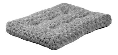 MidWest Homes for Pets Deluxe Dog Beds Super Plush Dog &amp; Cat Beds Ideal for Dog Crates Machine Wash &amp; Dryer Friendly, 1-Year Warranty, Gray, 24-Inch