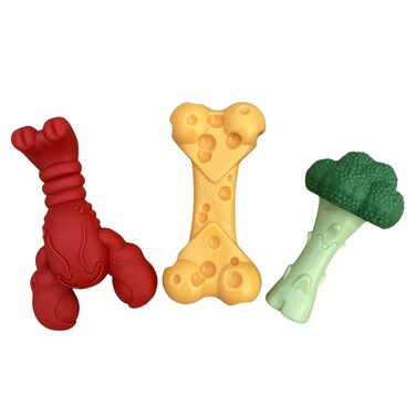 Nylabone Power Chew Toy Bundle, Cute Dog Toys for Aggressive Chewers, Filet Mignon, Cheese, and Bacon Flavors, Large - Up to 50 lbs, 3 Pack