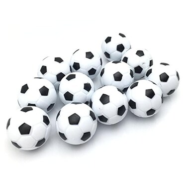 FQTANJU Table Soccer Foosball Replaceable Balls, Black and White,12pcs, Diameter 36mm