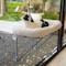 Zakkart Cat Window Perch - 100% Metal Supported from Below - Comes with Warm Spacious Pet Bed - Cat Window Hammock for Large Cats &amp; Kittens - for Sunbathing, Napping &amp; Overlooking (White)