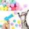 31Pcs Cat Ball Toy Launcher Gun, Cat Balls Fetch Toy, 30Pcs Plush Fuzzy Balls Launcher Cat Toy for Cats with 1 Gun, Funny Interactive Cat Toys for Bored Indoor Adult Cats, Cute Kitten Kitty Toys