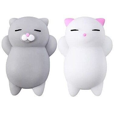 Nutty Toys Squishy Cat Set - 2" Soft Silicone Kawaii Kitties, Top Stress Relief Toy 2025, Unique Kids &amp; Adults Valentines Day Gift Idea for Him &amp; Her, Best Teenage Girl, Teen Boy &amp; Tween Present