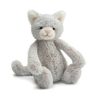Jellycat Bashful Grey Kitty Stuffed Animal, Medium 12 inches   Cats &amp; Kittens Plush Toy   Classic Children's Gift