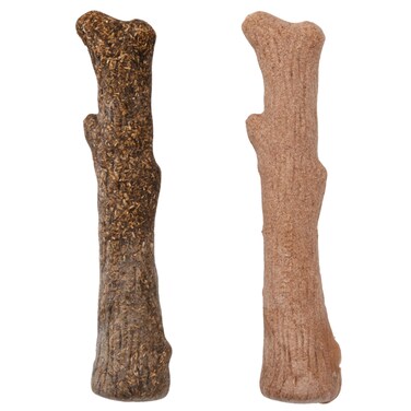 Petstages Dogwood Wood Durable Dog Chew Toys, Real Wood &amp; Calming Hemp, 2-Pack, Medium