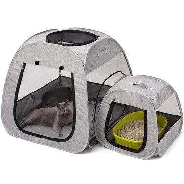 Tenrai Portable Cat Playpen, Trapezoidal Design for Better Standing, Foldable Pet Tent for Indoor and Outdoor Use of Kitten and Puppy, Dog Play Enclosure, Cat Houses &amp; Condos