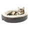 Love's cabin Round Donut Cat and Dog Cushion Bed, 20in Bed for Cats or Small Dogs, Anti-Slip &amp; Water-Resistant Bottom, Super Soft Durable Fabric Pet Beds, Washable Luxury Cat &amp; Dog Bed Gray