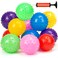 LOVEINUSA Bounce Ball, 12 PCS Sensory Balls Knobby Party Balls Massage Balls with Air Pump Set 4.72