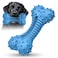 Ouilter Dog Toys for Aggressive Chewers, Dog Chew Toys for Medium Large Dogs, Durable Natural Rubber Dog Toys with Bacon Flavor, Indestructible Dog Toy,Blue
