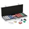 Fat Cat 11.5 Gram Texas Hold 'em Claytec Poker Chip Set with Aluminum Case, 500 Striped Dice Chips