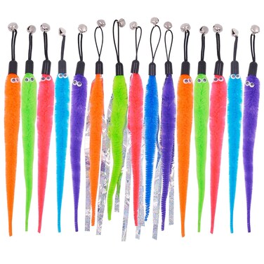 TIENAILING Cat Worm Toy Refills Cat Toys Wand Replacement, 15 Pieces Cat Worms Refill, Worm Cat Toy Attachment for Cat Wand