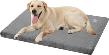 EMPSIGN Stylish Dog Bed Mat Dog Crate Pad Mattress Reversible (Cool &amp; Warm), Water Proof Linings, Removable Machine Washable Cover, Firm Support Small to XX Large Dogs, Grey,XL(41''''*28''''*3'''')