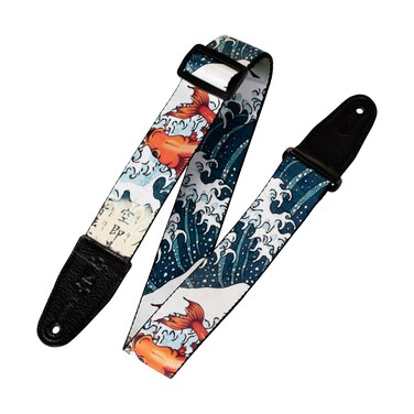 Levy's Leathers 2" Wide Polyester Leather Ends Koi Fish Motif Guitar Strap (MPD2-016)