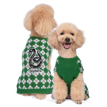 Harry Potter: Slytherin Pet Sweater - Size Small   Harry Potter Costumes for Dogs  Harry Potter Dog Apparel &amp; Accessories for Hogwarts Houses, Slytherin Green