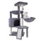 Xin Three Layer Cat Tree with Cat Condo and Two Hammocks,Grey