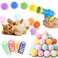 BaiKevin Low Noise Interactive Cat Ball Launcher Gun, 1 Noise-Reduced Launcher (New Upgraded), 20 Pcs Colorful Silent Plush Pom Pom Balls (1.2 inches), with 4 Pcs Cat Spring Toy