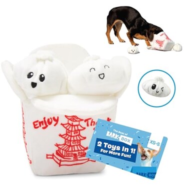 BARK Dog Toy 2 in 1 Interactive - Plush Exterior Material &amp; Squeaker, Tearable Dog Toy with Squeaky Ball Inside, Ideal for Toy Destroyers   Andi's Dumpling, Small