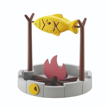 PetPals 11" H Cat Treat-Dispensing,Cat Dry Food Dispenser, Cat Slow Feeding Snack Bowl, Grilled Fish Cat Toy