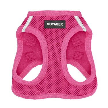 Voyager Step-in Air Dog Harness - All Weather Mesh, Reflective, No Pull Harness for Small, Medium Dogs, Cats - Secure with Hook &amp; Loop Fastener, Buckle, Double D-Rings - Fuchsia, S
