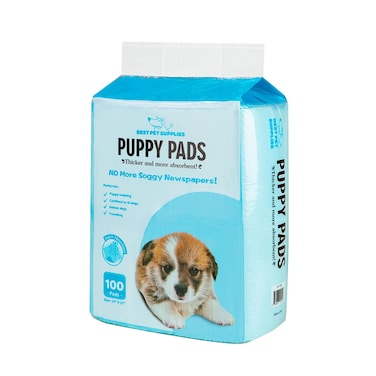 Best Pet Supplies Dog Training Pee Pads - Super Absorbent - Mess-Free Disposable Puppy Pads - Fun Colors Potty Pads for Whelping, Kennel, Small to Large Dogs - Baby Blue (100 Count)