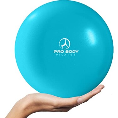ProBody Pilates Ball 9 Inch - Small Exercise Ball for Between Knees or Barre, Core, Ab Workouts, Yoga, &amp; Physical Therapy, Stability Ball (Sky)