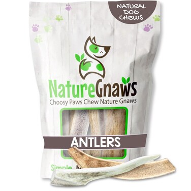 Nature Gnaws Antlers for Dogs (8oz) - Mix of Elk and Deer Antler - Variety of Split and Whole Pieces - Long Lasting for Aggressive Chewers and Large Dogs
