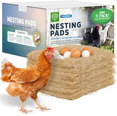 Small Pet Select - Chicken Nesting Pads (8-Pack), 13x13, for Hens, Fits Most Nesting Boxes, Chicken Coop Nest Liners