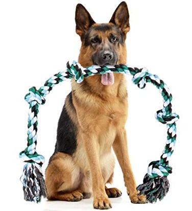 Giant Dog Rope Chew Toys for Extra Large Dogs - 42 Inch, 6 Knot Tough Benefits Non-Profit Animal Rescue - Indestructible Toy for Aggressive Chewers and Large Dog Breeds