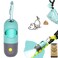 YUCHIYA Dog Poop Bag Dispenser with Flashlight Dog Poop Bag Holder with Leash Clip Hands-Free Leash Poop Bag Holder with Straps and 1 Roll Dog Waste Bags (Crystal Blue)