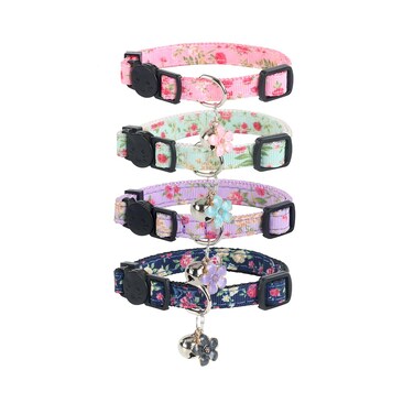 Yizepet Cat Collars with Bells, Breakaway Kitten Collar, Cute Kitty Collar in 4 Pack, Pet Supplies Accessories