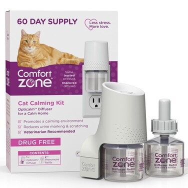 Comfort Zone Cat Calming Diffuser: 1 Pheromone Diffusers &amp; 2 Refills (60 Days)