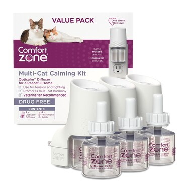 Comfort Zone Multi Cat Calming Diffuser: 3 Pheromone Diffusers &amp; 6 Refills