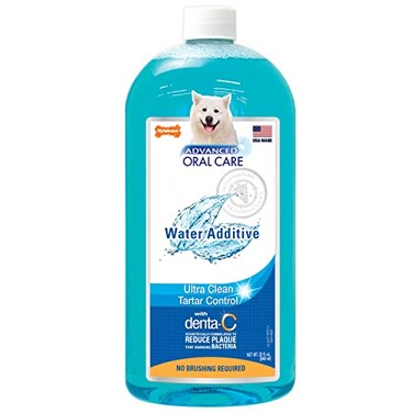 Nylabone Advanced Oral Care Pet Dental Water Additive, Liquid Tartar Remover &amp; Breath Freshener for Dogs, Dog Teeth-Cleaning, Original Flavor, 32 oz.