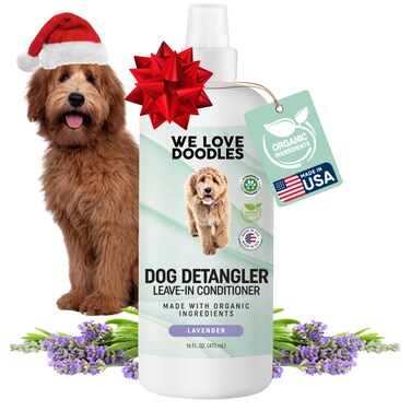 We Love Doodles Dog Detangler Spray - Leave-in Conditioner for Dogs - Dog Detangling Spray - Dematting Spray for Dogs - Tangle Remover - Made in The USA (Lavender)