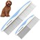 Metal Dog Comb, Dog Combs for Grooming Matting, Doodle Brush, Dematting Comb for Dogs, Dog Grooming Tools, Pet Comb, Metal Dog Grooming Comb, Dog Detangler Brush, Dog Dematting Tools, 2 Pack