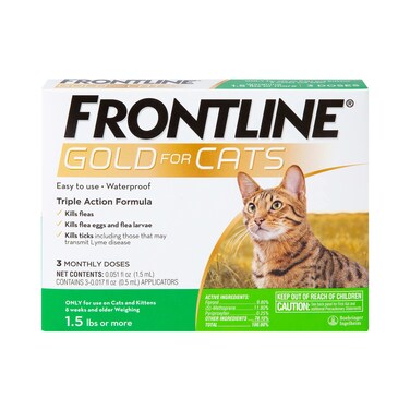 Frontline Gold Flea &amp; Tick Treatment for Cats Pack of 3