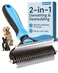 MalsiPree 2-in-1 Dog Grooming Brush &amp; Undercoat Rake - Deshedding Brush and Dematting Comb for Long or Short Haired Dogs - Anti-Shedding Pet Tool - Deshedding Tool