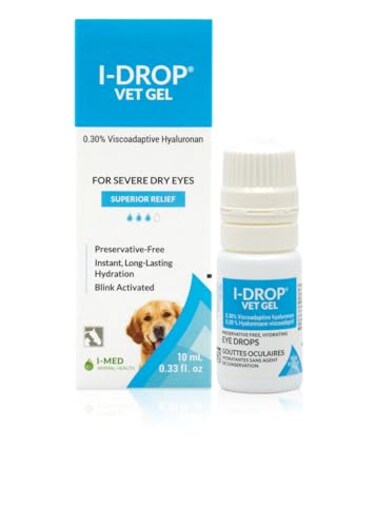 I-DROP Vet Gel: Pet Eye Drops for Dogs   Lubricate Acute/Seasonal Dry Eyes   Superior Comfort   Long-Lasting Relief   Fewer Application Needed, 0.30% Hyaluronan   Multi dose Bottle   One Bottle 10 ml