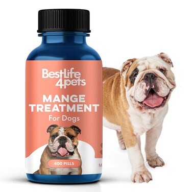 Mange Treatment for Dogs, Natural Dog Itching Skin Relief for Demodectic &amp; Puppy Mange, Mites, Canine Scabies, Helps Dogs Skin Irritation, Hot Spots, Hair Loss, and Canine Dandruff, 400 Odorless Pills