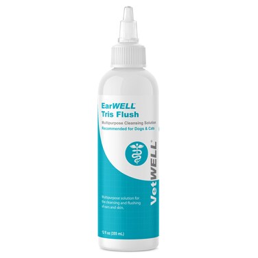 VetWELL Dog Ear Cleaner Solution &amp; Infection Treatment for Dogs &amp; Cats, Tris Otic Cleanser Drops Helps Eliminate Odor and Relieve Infections - 12oz