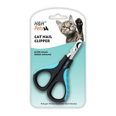 Cat Nail Clipper by H&amp;H Pets - Professional Sharp Stainless Steel Claw Clipper Trimmer with Sturdy Non Slip Handles - for Cats &amp; Small Animal at Home Grooming Accessories