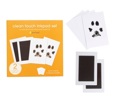 Pearhead Paw Print Clean-Touch Ink Pad, Mess Free Inkless Pet Impression Kit, Safe for Cats and Dogs, Pawprint Keepsake, Pack of 2