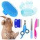 Rabbit Grooming Kit, Bunny Brush with Nail Clippers, Puppy Nail Trimmers with Pet Combs for Hamster Guinea Pig Ferret(6 Pack)